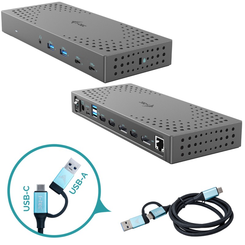 i-tec USB 3.0 / USB-C Thunderbolt, 3x 4K Docking Station Gen 2 + Power Delivery 100W