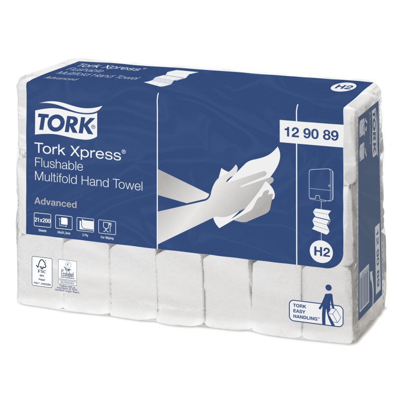 Tork 129089 asciugamano di carta 200 fogli Bianco