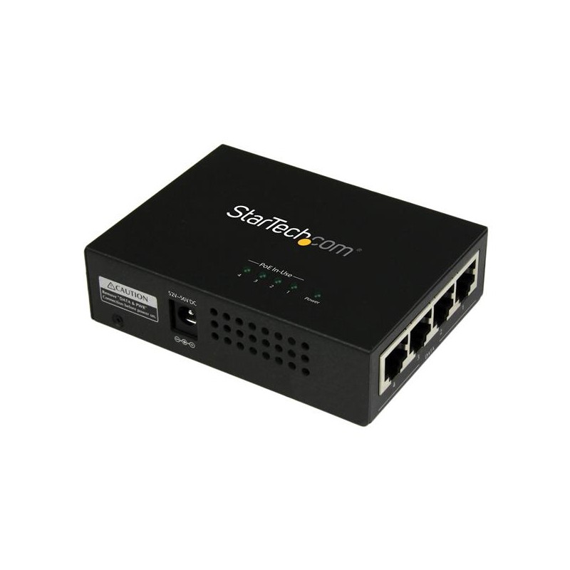 Image of StarTech.com Iniettore midspan Gigabit Power over Ethernet (PoE) a 4 porte - 802.3at/af