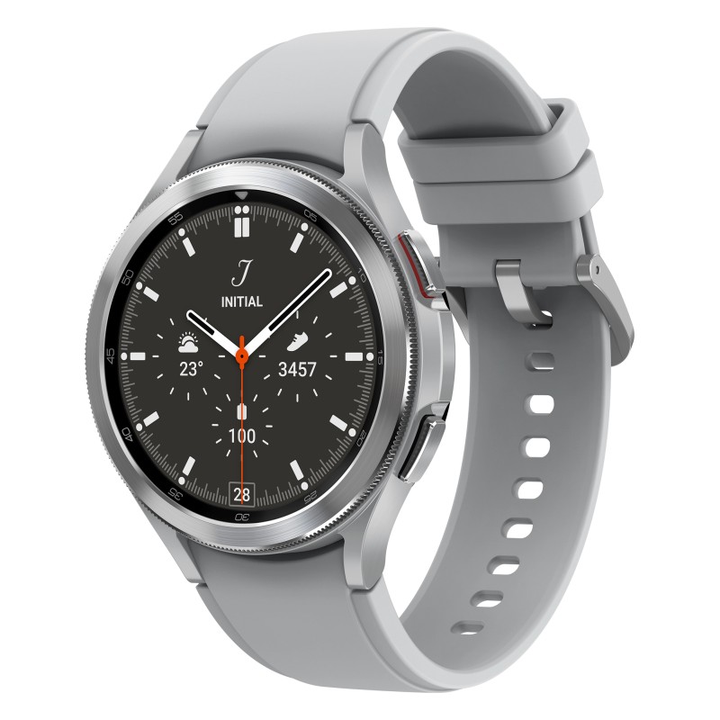 Image of Samsung Galaxy Watch4 Classic 3.56 cm (1.4") OLED 46 mm Digitale 450 x Pixel Touch screen 4G Argento Wi-Fi GPS (satellitare)
