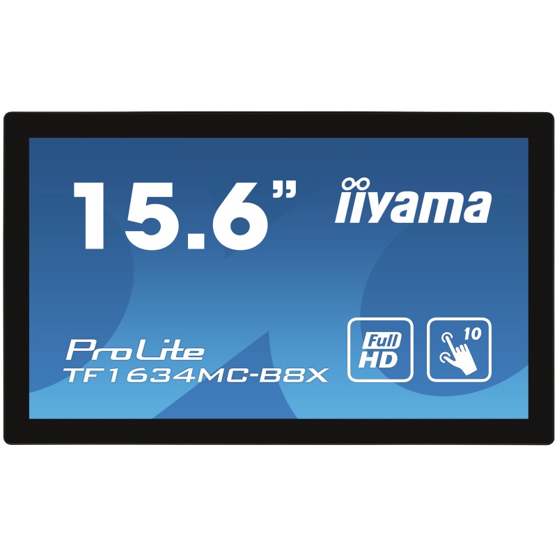 Image of iiyama ProLite TF1634MC-B8X Monitor PC 39.6 cm (15.6") 1920 x 1080 Pixel Full HD LED Touch screen Multi utente Nero