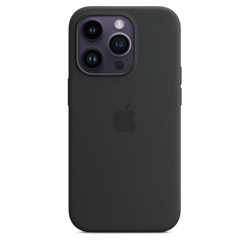 Image of Apple Custodia MagSafe in silicone per iPhone 14 Pro - Mezzanotte