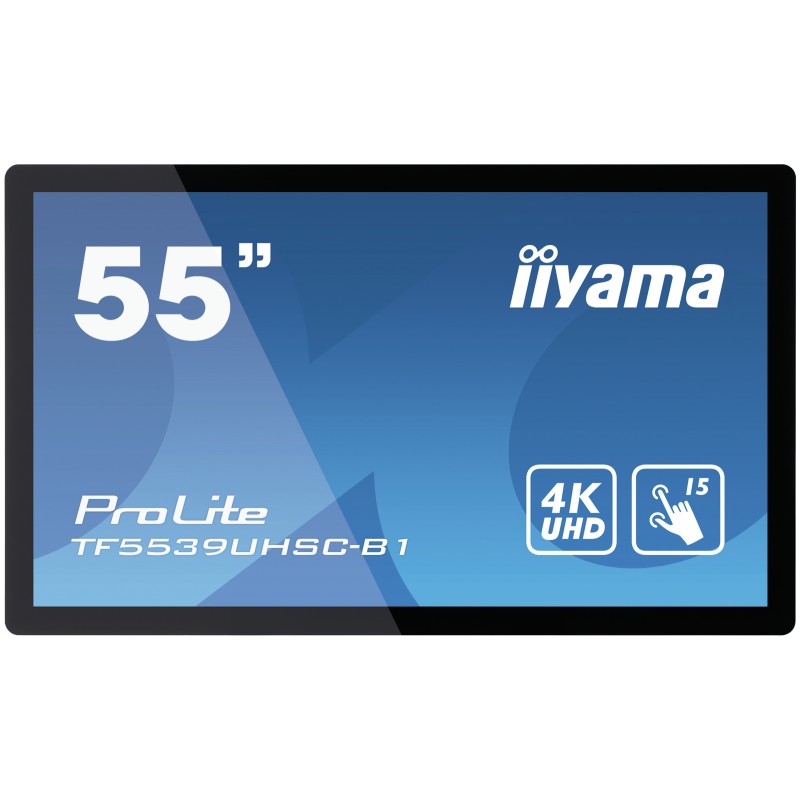 Image of iiyama ProLite TF5539UHSC-B1AG Monitor PC 139.7 cm (55") 3840 x 2160 Pixel 4K Ultra HD LED Touch screen Multi utente Nero