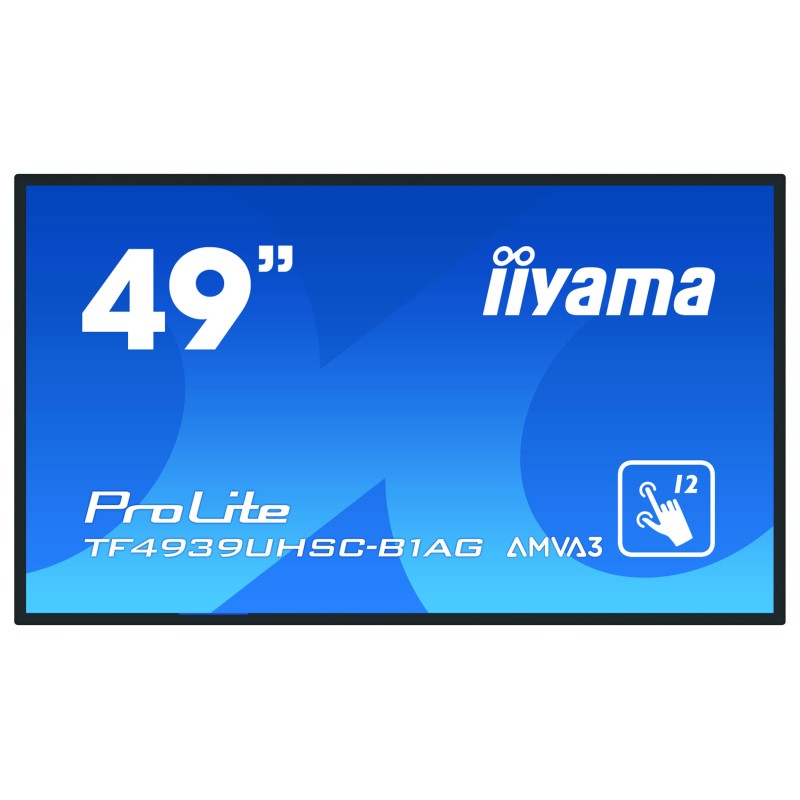 Image of iiyama ProLite TF4939UHSC-B1AG Monitor PC 124.5 cm (49") 3840 x 2160 Pixel 4K Ultra HD LED Touch screen Multi utente Nero