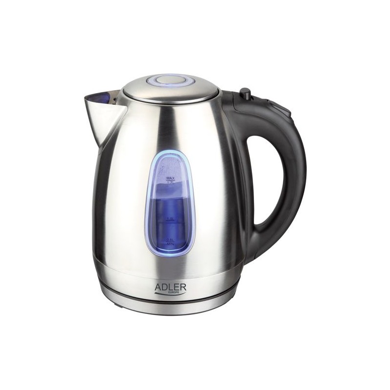 Image of Adler AD1223 bollitore elettrico 1.7 L 2000 W Nero, Stainless steel