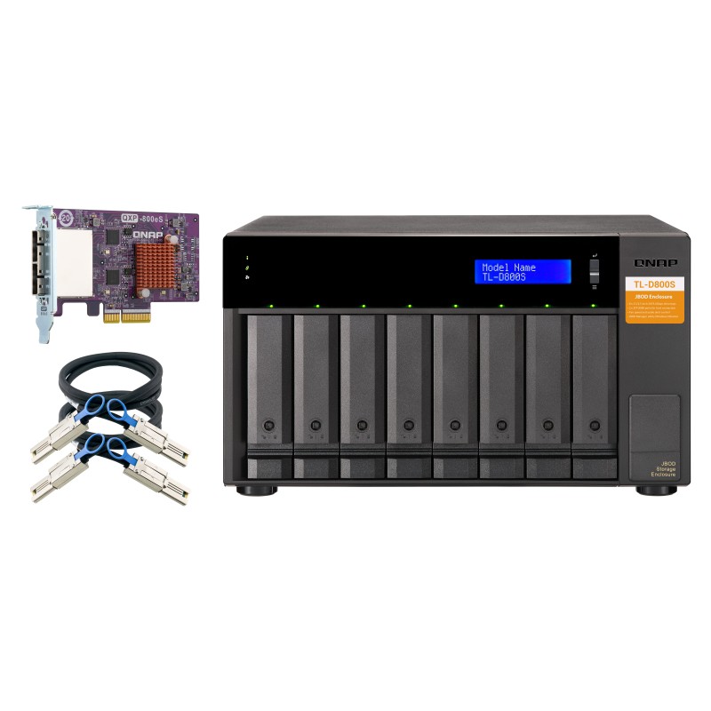QNAP TL-D800S contenitore di unità archiviazione Box esterno HDD/SSD Nero, Grigio 2.5/3.5