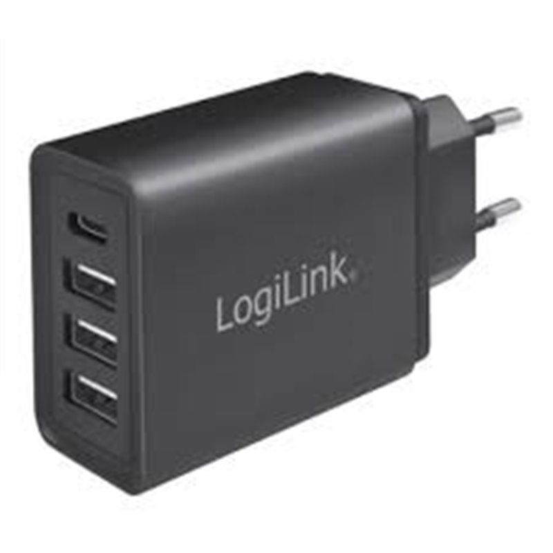 Image of LOGILINK CARICABATTERIE USB CON 3 PORTE USB "A" E UNA PORTA USB-C 27 WATT