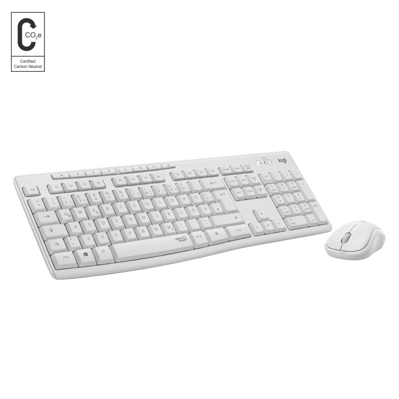 Image of Logitech MK295 Silent Wireless Combo tastiera Mouse incluso RF QWERTY Inglese Bianco