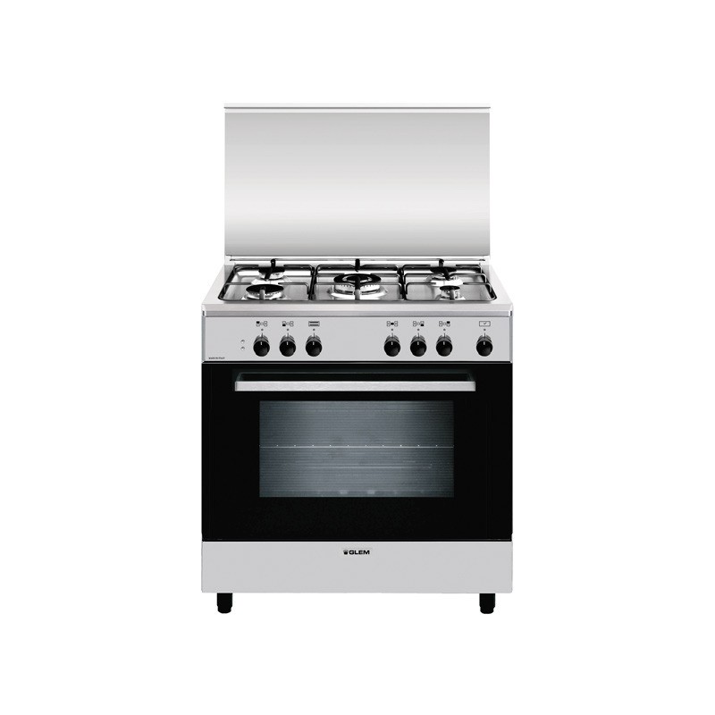 Image of Glem Gas A855EI cucina Nero, Stainless steel A