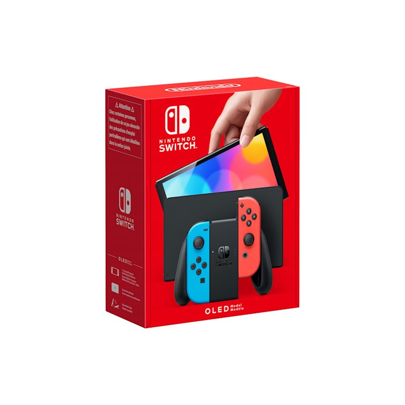 Image of Nintendo Switch (modello Oled) Rosso neon/Blu neon, schermo 7 pollici