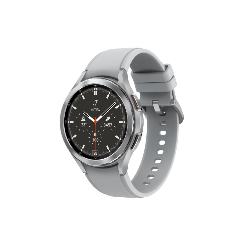 Image of Samsung Galaxy Watch4 Classic 3.56 cm (1.4") OLED 46 mm Digitale 450 x Pixel Touch screen Argento Wi-Fi GPS (satellitare)