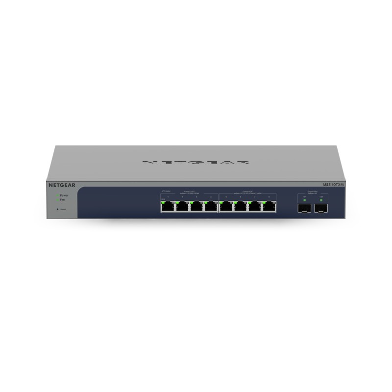 Image of NETGEAR 8-Port Multi-Gigabit/10G Ethernet Smart Switch with 2 SFP+ Ports (MS510TXM) Gestito L2+ 10G Ethernet (100/1000/10000)