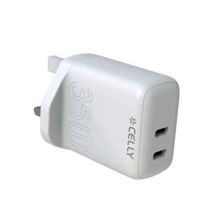 CHARGEUR MURAL UK 2 USB - C 35W BLANC