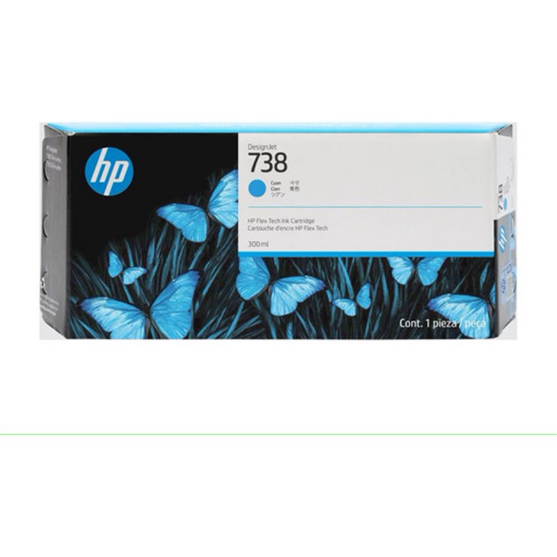 HP INK/HP 738 300-ML CYAN DESIGNJET INK