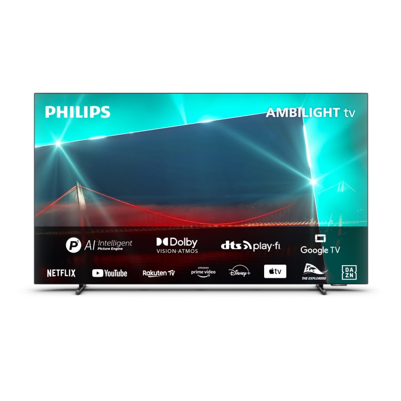 Image of Philips Ambilight TV OLED televisore 718 48“ 4K UHD Dolby Vision e Atmos Google