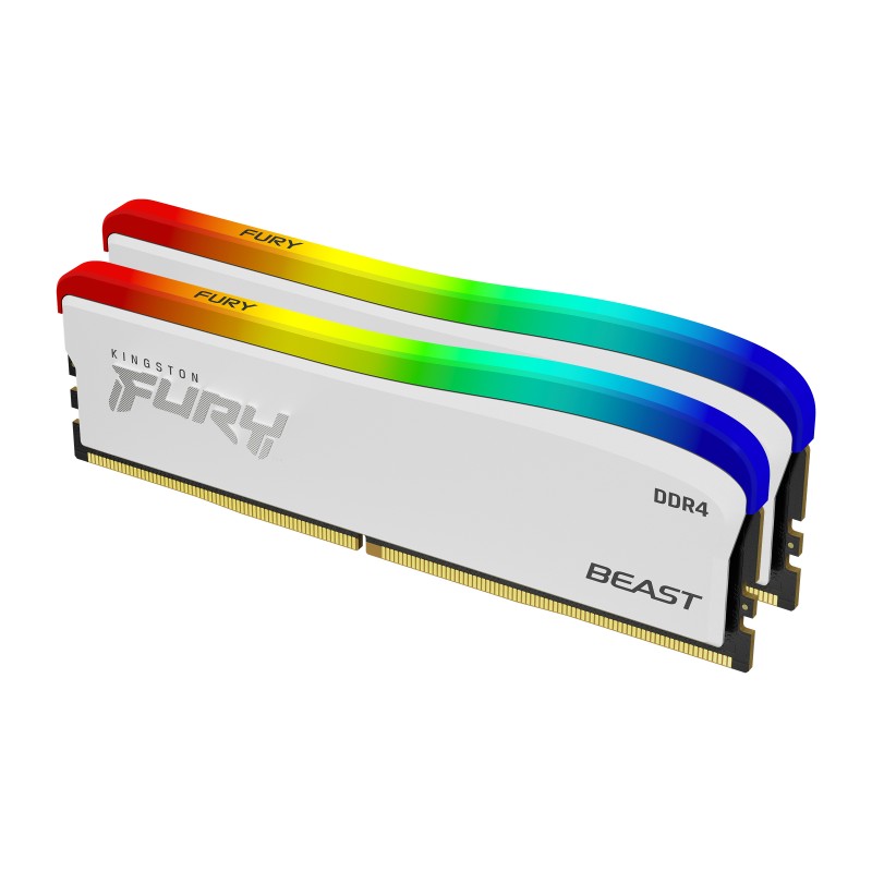 Image of Kingston Technology FURY 32GB 3200MT/s DDR4 CL16 DIMM (Kit of 2) Beast bianco RGB SE