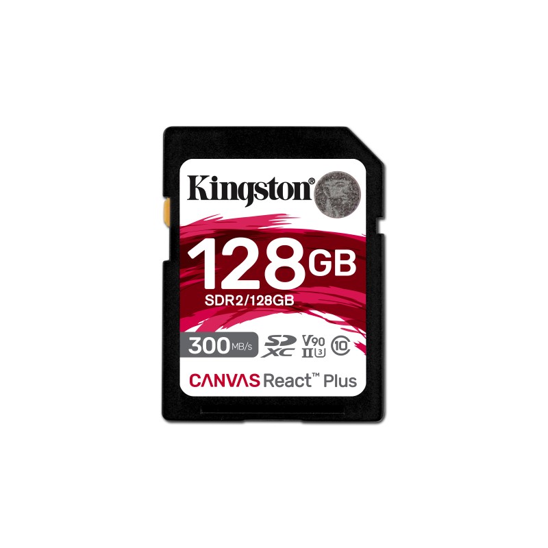 Image of Kingston Technology 128GB Canvas React Plus SDXC UHS-II 300R/260W U3 V90 for Full HD/4K/8K