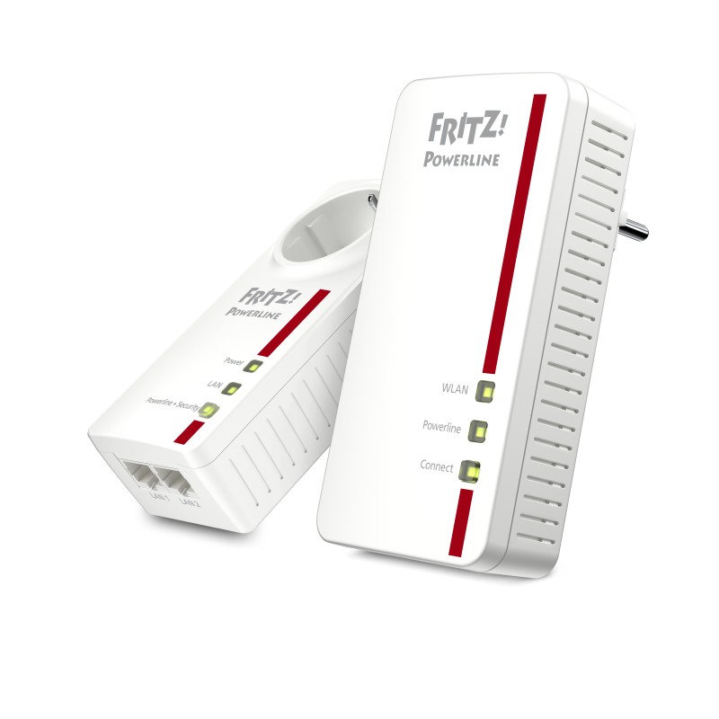 Image of AVM FRITZ!Powerline Powerline 1260E WLAN Set 1200 Mbit/s Collegamento ethernet LAN Wi-Fi Bianco 2 pz