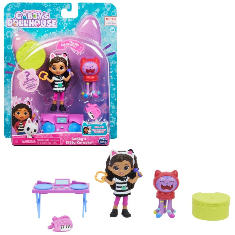 Image of Spin Master Gabby's Dollhouse , Mini set Karaoke, con Gabby e Dj Catnip, giochi per bambini dai 3 anni in su