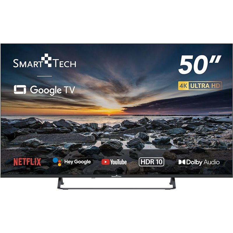Image of TV LED televisore SMART-TECH 50" FRAME LESS 50UG10V3 SMART-TV GOOGLE TV 4K DVB-T2/S2 UHD 3840x2160 BLACK CI SLOT 4xHDMI 2xUSB Vesa
