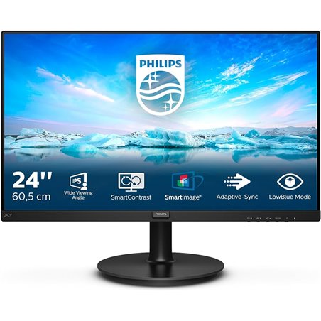 MONITOR PHILIPS LCD VA LED 23.8" Wide 242V8LA/00 4ms LowBlue MM FHD 3000:1 BLACK VGA HDMI DP Vesa Fino:31/08