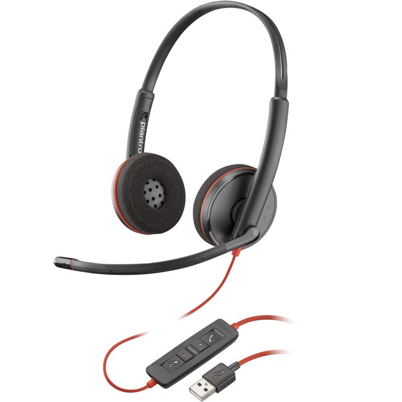 Image of POLY Cuffie stereo Blackwire 3220 con connettore USB-A