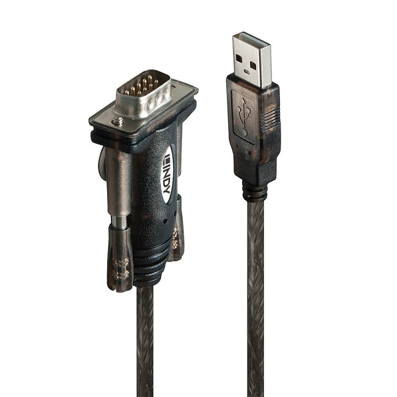 Image of Lindy 42855 cavo seriale Grigio, Trasparente 1,5 m USB tipo A DB-9