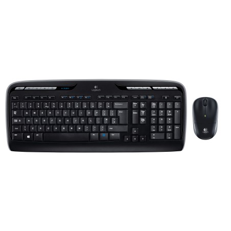 Logitech Wireless Combo MK330 Tastatur Maus enthalten USB QWERTY US International Schwarz