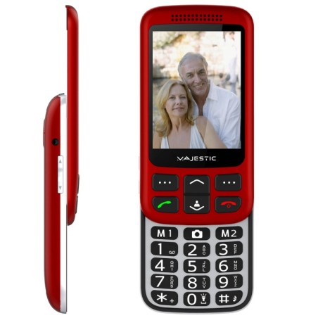 New Majestic 300087_RD telemóvel 7,11 cm (2.8") 123 g Vermelho Telefone para idosos