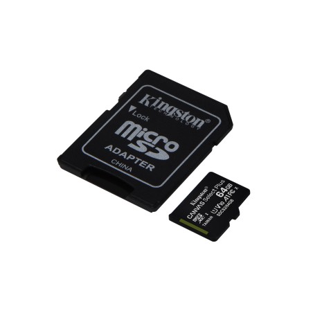 Kingston Technology 64GB micSDXC Canvas Select Plus 100R A1 C10 dubbel pakket + enkele ADP
