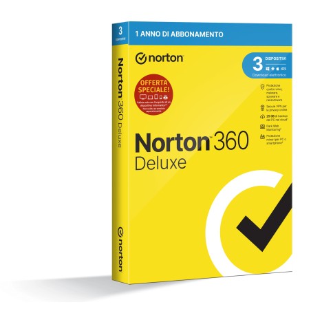 NortonLifeLock Norton 360 Deluxe Segurança antivírus Italiano 1 licença(s) 1 ano(s)