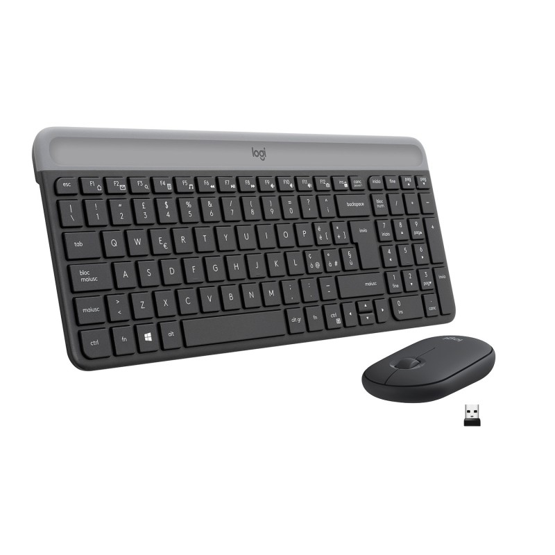 Image of Logitech MK470 Kit Mouse e Tastiera Wireless per Windows, Ricevitore USB 2.4 GHz, ?Sottile, Compatto, Silenzioso, Batteria