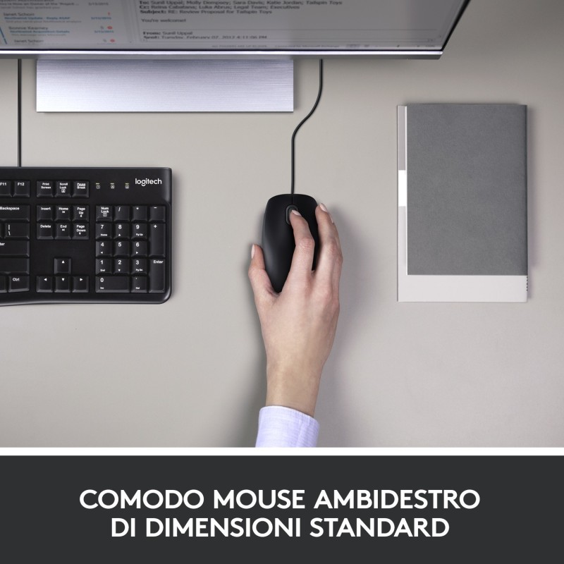 Image of Logitech MK120 Combo Tastiera e Mouse con Filo per Windows, Mouse Ottico Cablato, Tastiera di Dimensioni Standard, USB