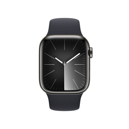 Apple Watch Series 9 GPS + Cellular Cassa 41m in Acciaio inossidabile Grafite con Cinturino Sport Band Mezzanotte - M L