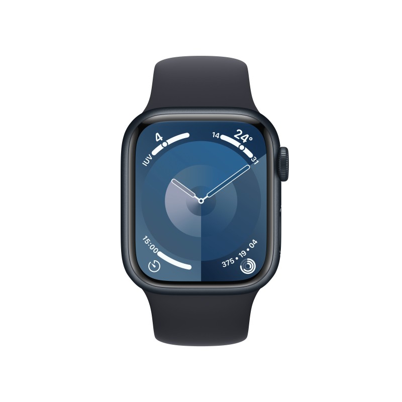 Image of Apple Watch Series 9 GPS + Cellular Cassa 41mm in Alluminio Mezzanotte con Cinturino Sport Mezzanotte - S/M