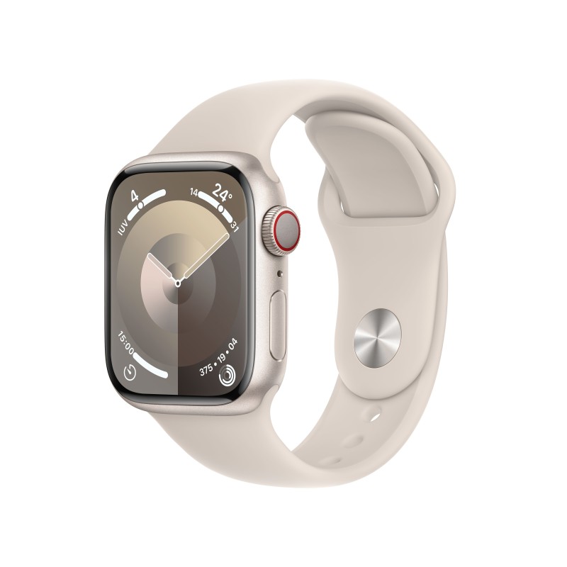 Image of Apple Watch Series 9 GPS + Cellular Cassa 41mm in Alluminio Galassia con Cinturino Sport Galassia - S/M