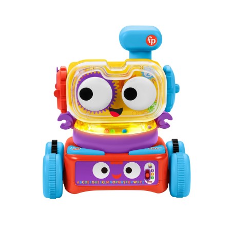 Fisher-Price Tino Robottino 4-in-1, giocattolo per attività elettronica con luci, musica e contenuti didattici per bambini da 6