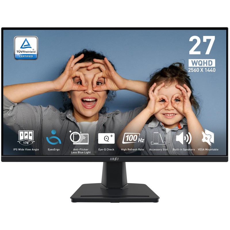 Image of MSI Pro MP275Q Monitor PC 68,6 cm (27") 2560 x 1440 Pixel Wide Quad HD LED Nero