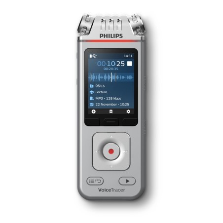Philips Voice Tracer DVT4110 00 dittafono Flash card Cromo, Argento