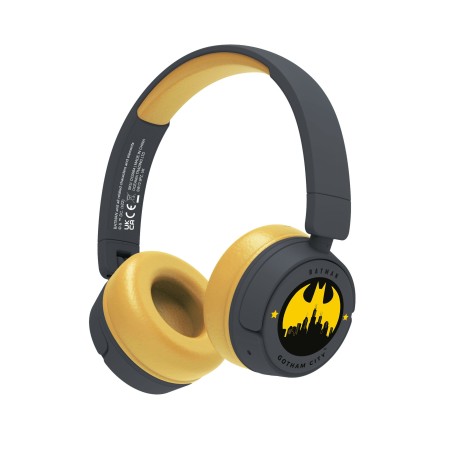 OTL Technologies DC Comics Batman Gotham City Écouteurs Avec fil &sans fil Arceau Musique USB Type-C Bluetooth Jaune, Noir