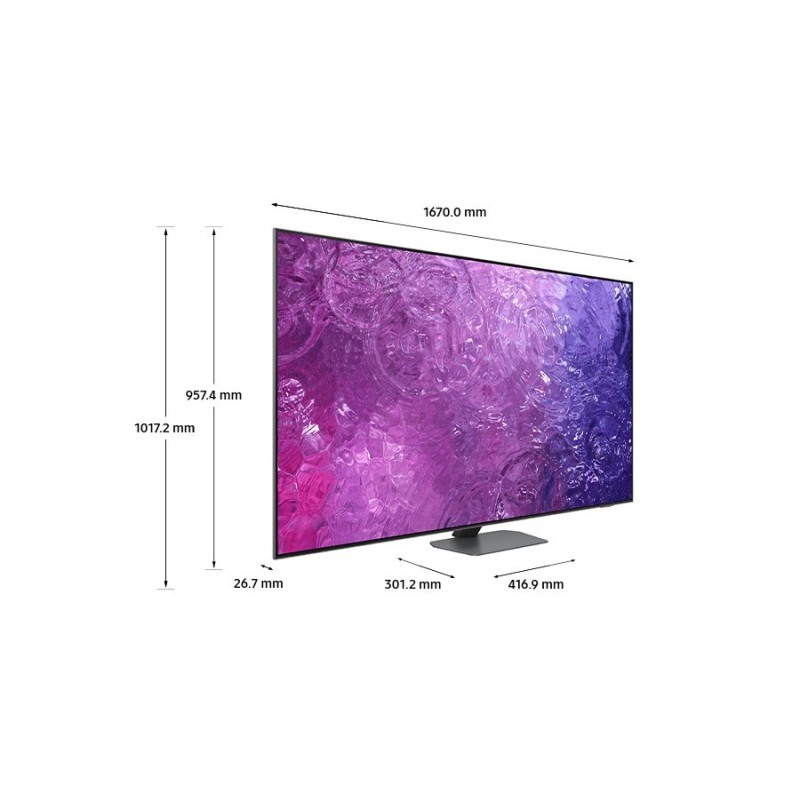 Samsung Series 9 TV QE75QN90CATXZT Neo QLED 4K, Smart TV 75" Processore Neural Quantum 4K, Dolby Atmos e OTS+, Carbon Silver