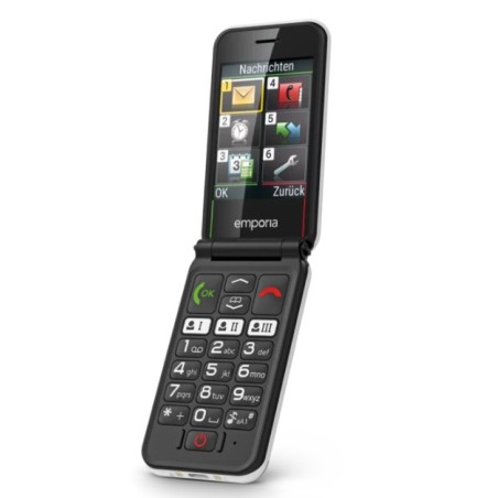 Emporia SIMPLICITYglam.4G 7,11 cm (2.8") 106 g Preto, Branco Telefone para idosos
