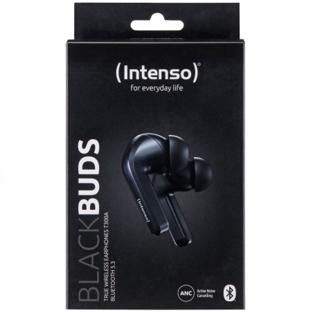 Intenso Black Buds T300A Kopfhörer True Wireless Stereo (TWS) im Ohr Anrufe Musik Sport Alltag USB Typ-C Bluetooth Schwarz