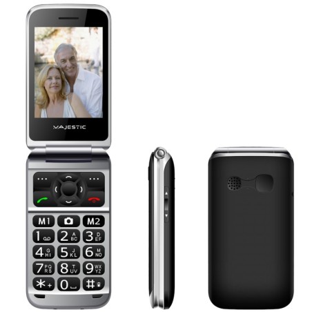 New Majestic TLF-SILENO 82 FLIP 7,11 cm (2.8") 112 g Preto Telefone para idosos