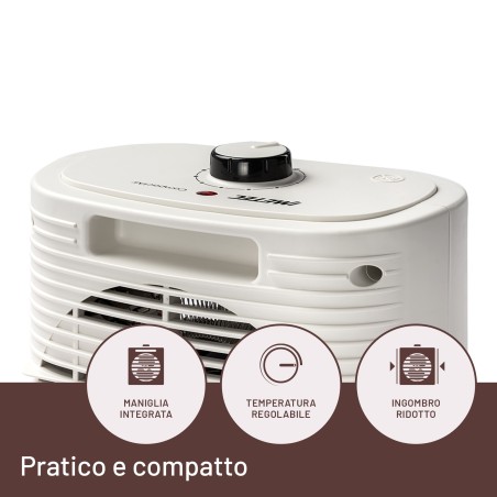 Imetec Compact Air, Termoventilatore piccolo e potente, Stufetta Elettrica, 2000 W, maniglia integrata, temperatura regolabile,
