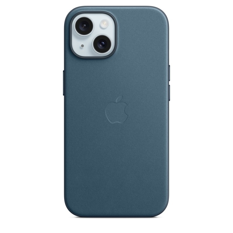 Image of Apple Custodia MagSafe in tessuto Finewoven per iPhone 15 - Blu Pacifico