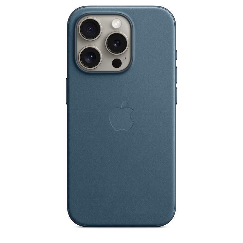 Image of Apple Custodia MagSafe in tessuto Finewoven per iPhone 15 Pro - Blu Pacifico