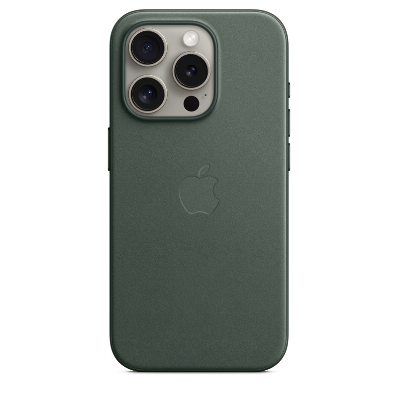 Image of Apple Custodia MagSafe in tessuto Finewoven per iPhone 15 Pro - Sempreverde
