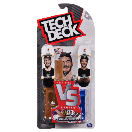 Tech Deck , Plan B Skateboards, Serie Versus, Confezione da 2 Fingerboard da Collezione e Set di Ostacoli, Miniskate,