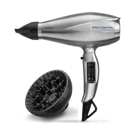 BaByliss Pro Digital secador de cabelo 2200 W Cinzento, Prateado